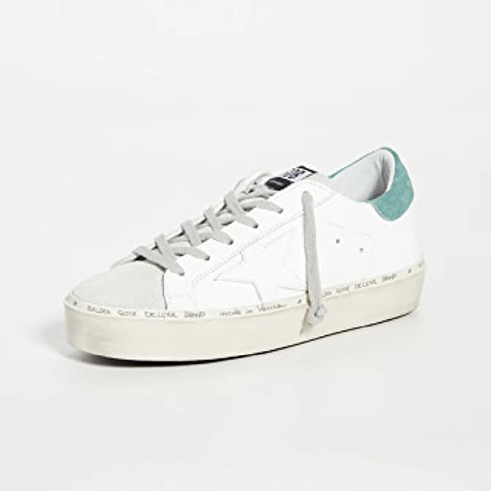GOLDEN GOOSE Hi Star Sneakers In White/Anise Size 38